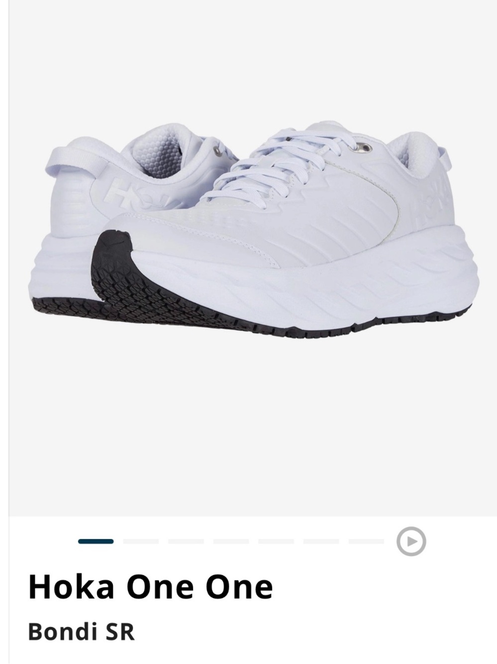 Hoka Bondi SR Athletic Sneakers in White and Black